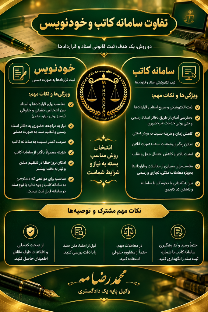 تفاوت سامانه کاتب و خودنویس قسمت 1